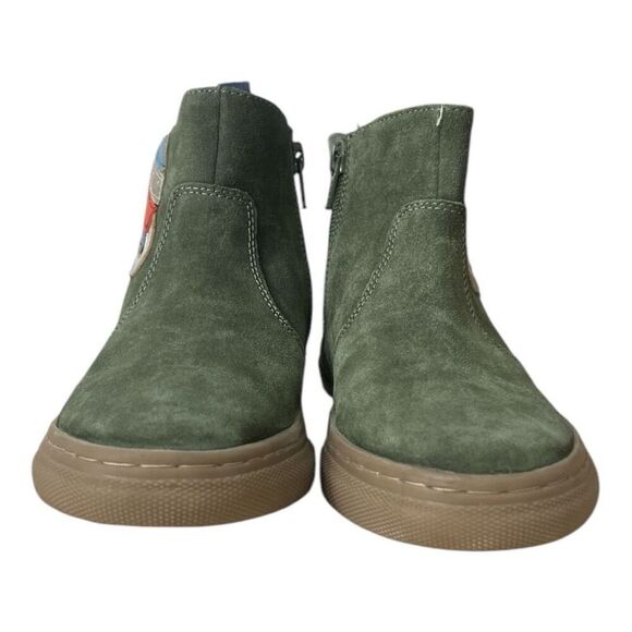 Mini Boden Kids Unisex Bootie Size 34(2.5 US) Green Suede Planet Saturn Leather - Picture 3 of 12